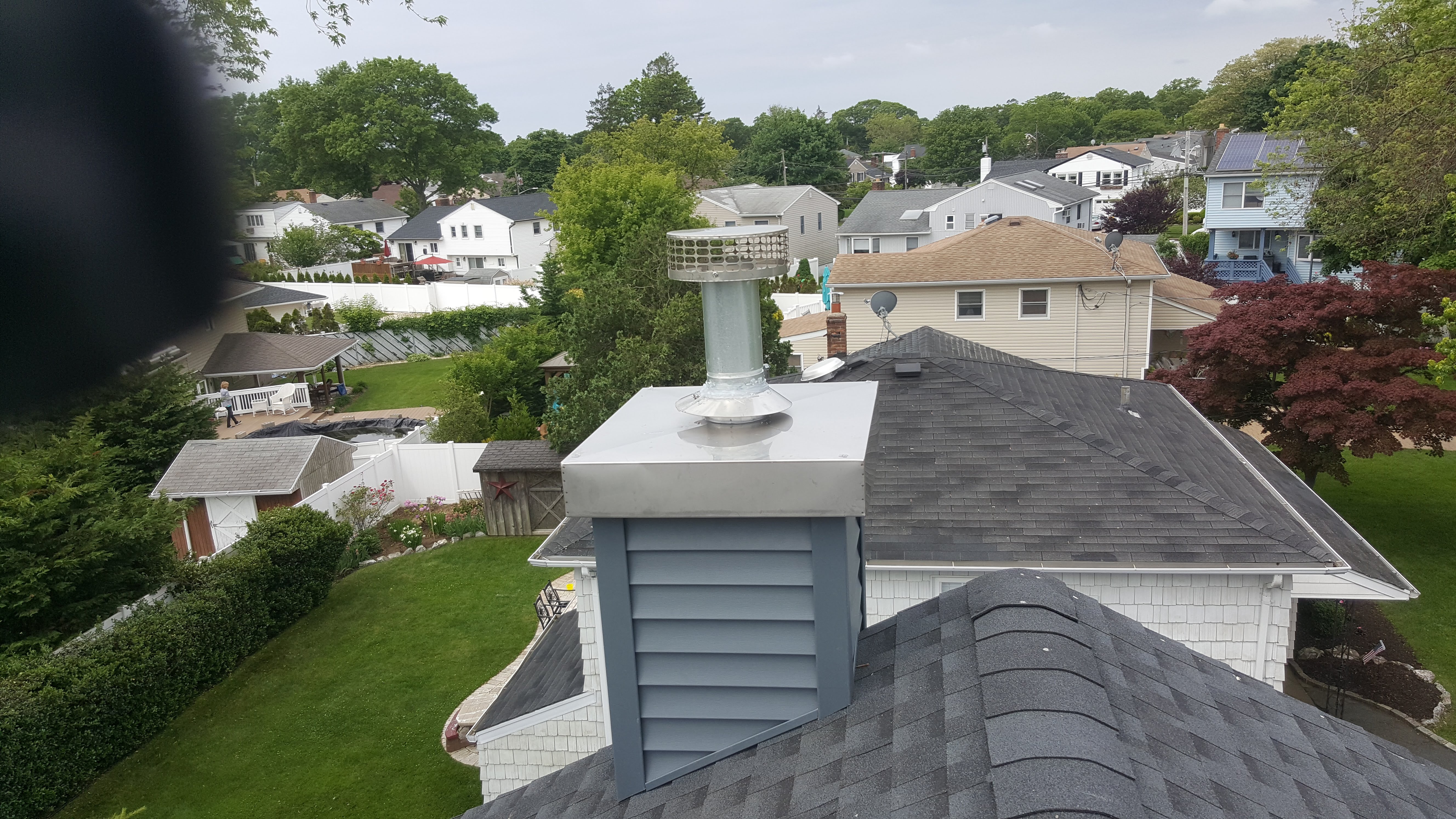 Complete chimney crown rebuild and waterproofing in Bellmore, New York