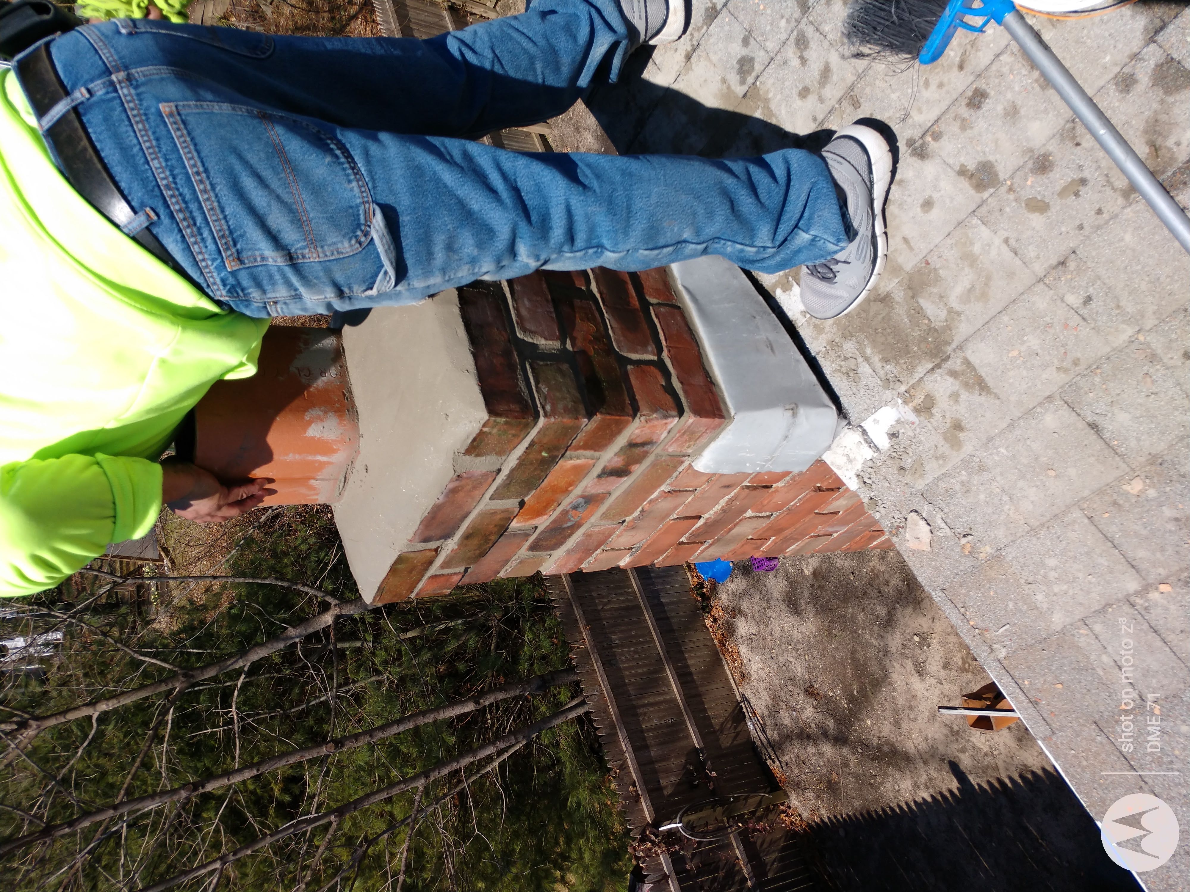 Cracked chimney professionally repaired in Bellmore, NY